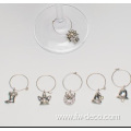 custom personalized wine glass charms rings set